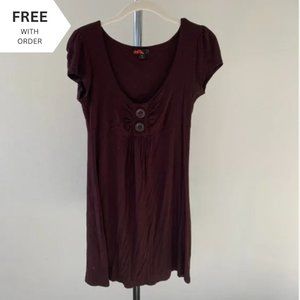 Free Forever 21 Sweetheart Brown Mini Dress | Med… - image 1